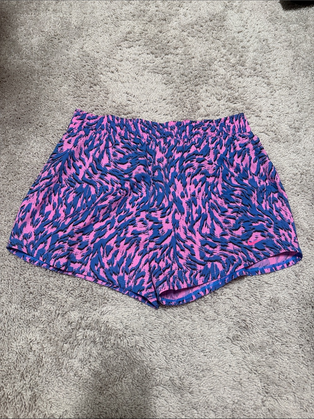Nike Kids Pink & Blue Printed Athletic Shorts
